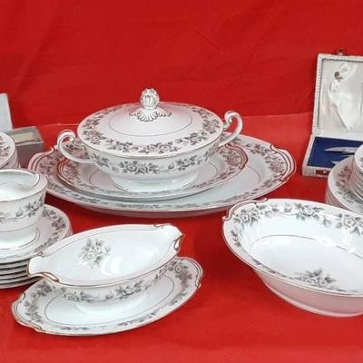 NORITAKE CHINA SET Laurette Edition 2pcs. Gorham Sterling Stainless Set