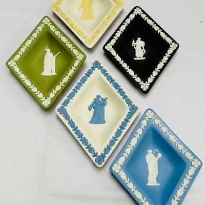 (5) Wedgwood Jasperware Sweets / Trinket Triangle Dishes