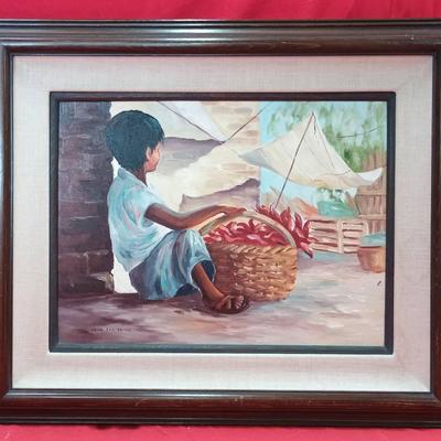 Jean Grossman Original Painting W/ Hardwood Frame