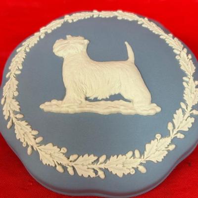 Wedgwood Jasperware Highland Terrier Trinket Box 