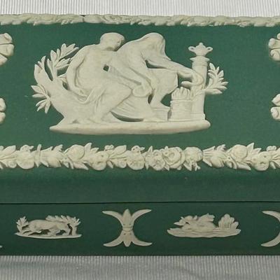 Wedgwood Teal Green Jasperware Trinket Box