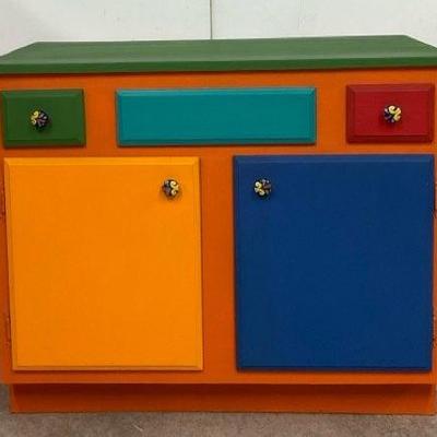 Handpainted Mexican Style Cabinet 
