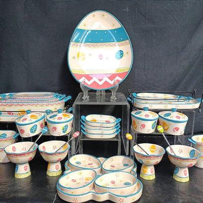 30pc Tara Old World "Temp-Tations" Easter Egg Hunt Dishware