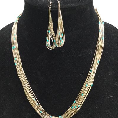 Liquid Sterling Silver Necklace and Earrings 
