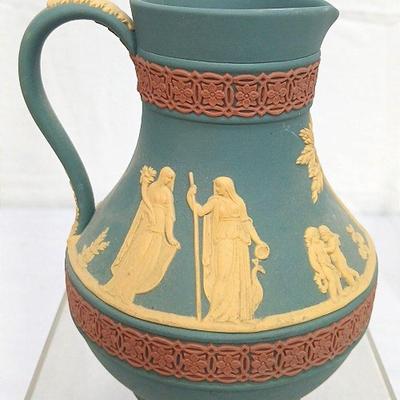 Rare Tricolor Etruscan Jasperware Jug