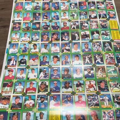 1990 topps uncut baseball cards press sheet