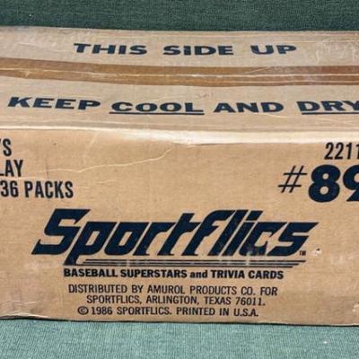 1986 sportflics baseball 12 box case sealed