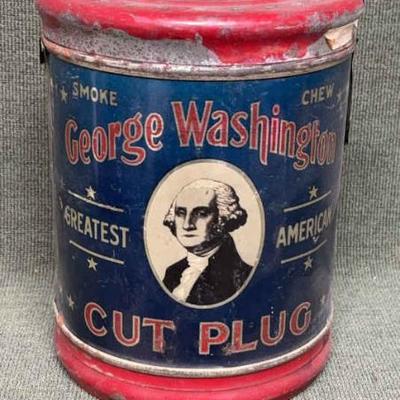 George washington cut plug tobacco tin by r.j. reynolds tobacco co.