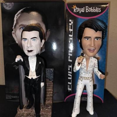 Royal Bobbles Dracula & Elvis Presley Collectible Figures With Original Boxes