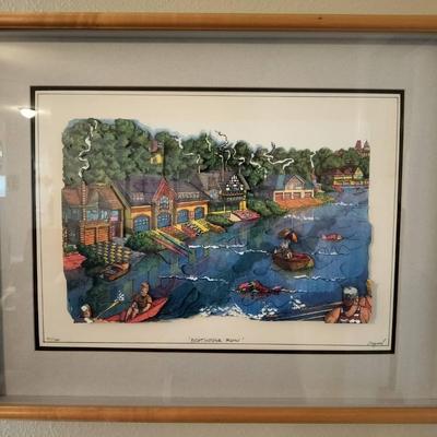 "Boathouse Row" Limited 21/100 Signed 3D Layered Art Piece 