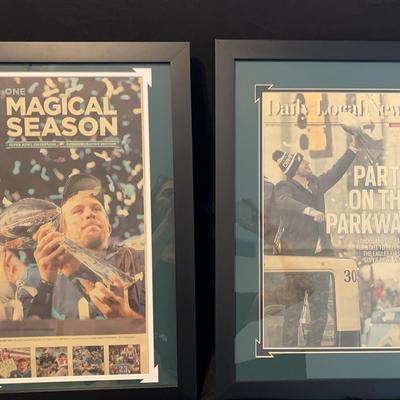 Philly Super Bowl Champion Framed News Headline Pages