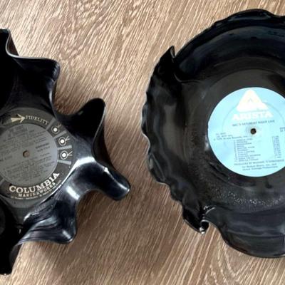 2 Handmade Record Bowls