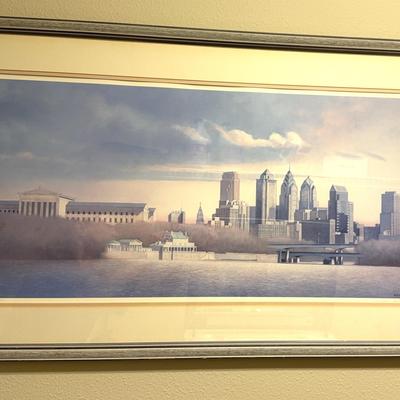Limited Edition #78/750 Philadelphia Skyline Signed J. Wayne Bystrom