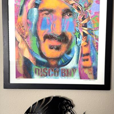 Frank Zappa LP Record Clock And Water Color Framed Art Signed Murray