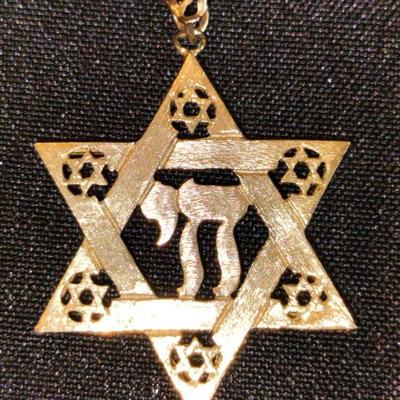 14k Gold Jewish Star Of David Necklace Pendant | (5g)