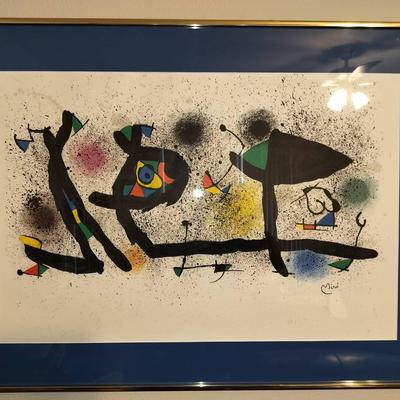 "Sculptures" By Joan Miró Signed And Framed Lithograph