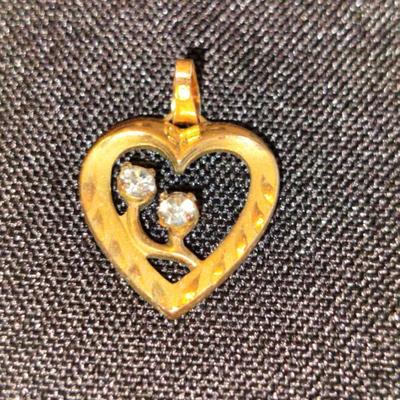 12k Gold Necklace Pendant With Embedded Gems (1.41g)