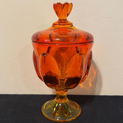 Viking Persimmon Amberina Candy Dish