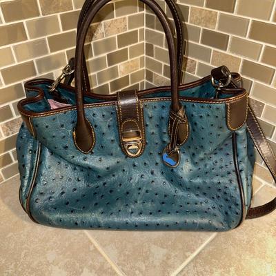 Dooney And Burke Aqua Ostrich Purse