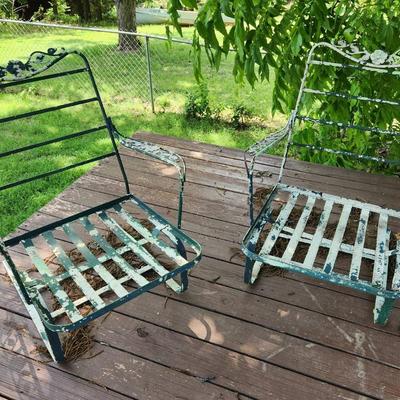 Iron Patio Chair Pair