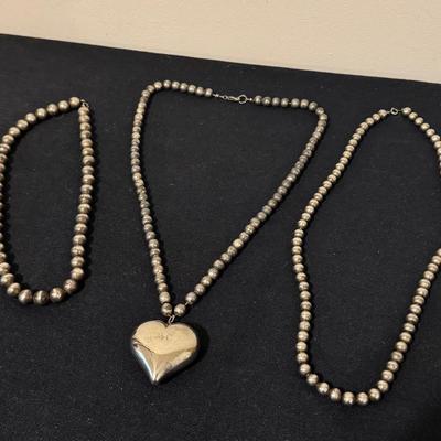 Silver Bead Necklaces