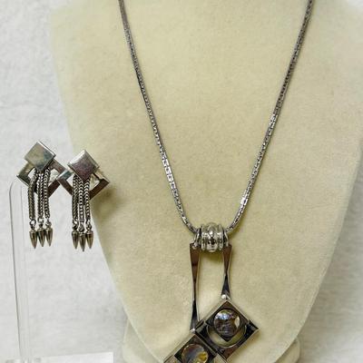Vintage Silver-Tone Fashion Jewelry Set