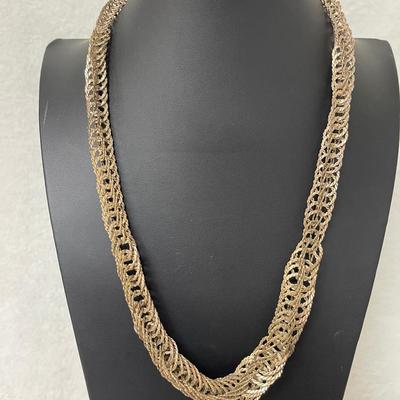 Unique Vintage Metal Interlock Necklace