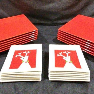 Red Plates And Reindeer Plates 