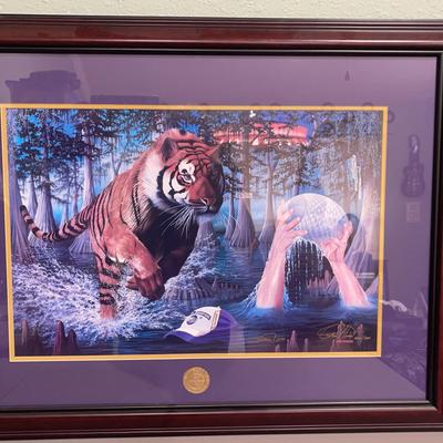 LSU Championship Framed Art Signed On Back