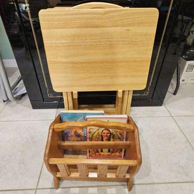 Wooden TV Trays And Holder