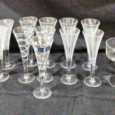 Mikasa Cheers Cordial And Mid Century Coup Glasses 
