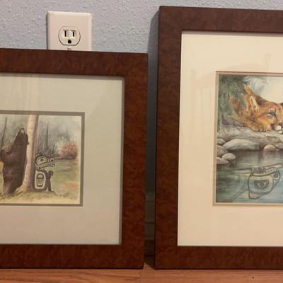 Relief Black Bear & Cougar Reflection By Sue Coleman