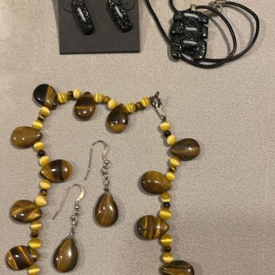 Fused Glass Art Necklace Sets