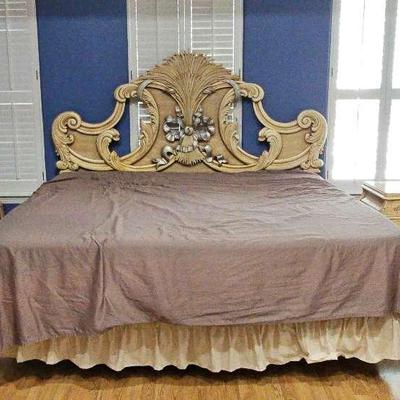 1970's Italian Provincial King Headboard Hollywood Regency By Glen Traditionals INC. 