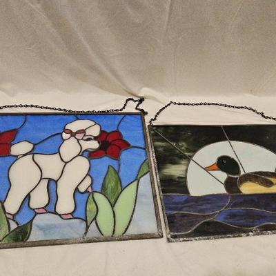Dog And Duck Staind Glass