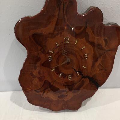 Lacquered Tree Stump Clock
