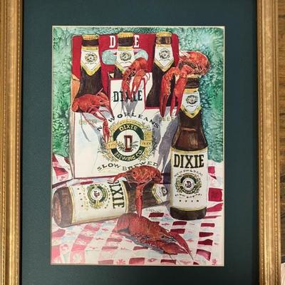 Dixie Beer & Crawfish Sylvia Corban #61/200 Signed Print AAA2262 $32.00 