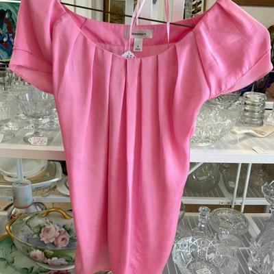 Vintage dressbarn size xl pink pleated ladies top aaa2602 24.99
