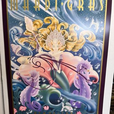 1994 David Johnson New Orleans Mardi Gras Poster Queen of Water Signed Numbered $74.99 AAA Vintage Shop 9017 Airline HWY New Orleans LA...