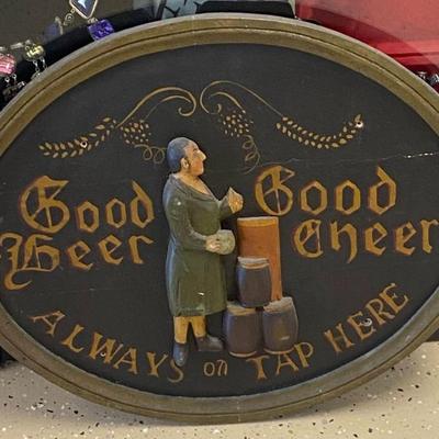 Lg5201 good beer good cheer always on tap here bar sign 300.00