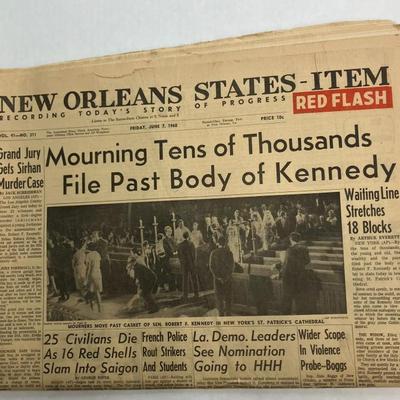 New Orleans States-Item June 7, 1968 RED FLASH Complete Newspaper AAA2540 $124.99
