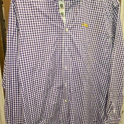 Lsu men s long sleeve checkered shirt size large jen8015 15.99