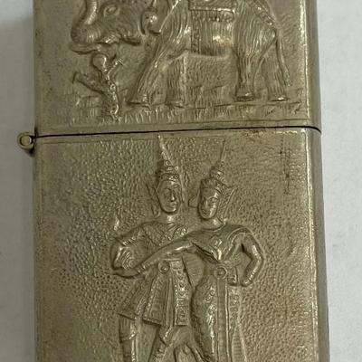 Vintage Asian Thai Design Elephant, Dancers & Village Lighter AAA2365 $40.00 