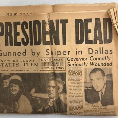 November 22 1963 new orleans states item newspaper aaa2553 74.99