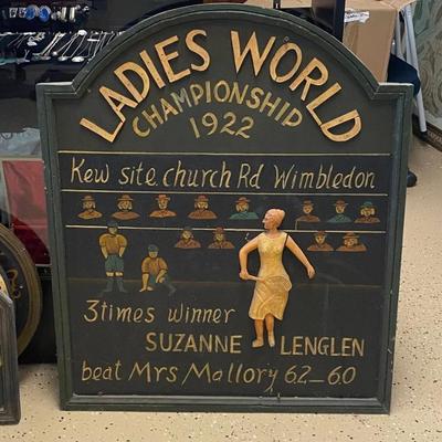 LG5215 Ladies World Championship 1922 Wimbledon Wooden Tavern Pub Bar Sign $300.00 