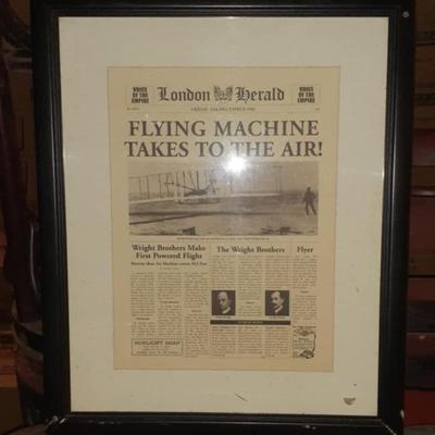 LG0006 News Paper Framed Newspaper Tavern Pub Bar Sign $50.00 