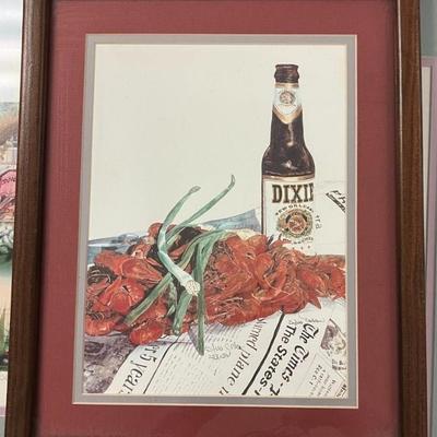 Dixie Beer & Crawfish & Green Onions Sylvia Corban #253500 Signed Print AAA2332 $45.00 