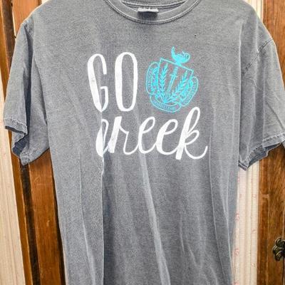 Vintage go greek gray unisex t shirt rare. jen8022 12.99