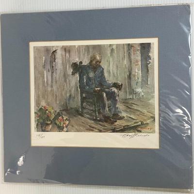 Man in a Rocking Chair Print Signed, Numbered & Framed by C. Reinike AAA2631 $450.00 