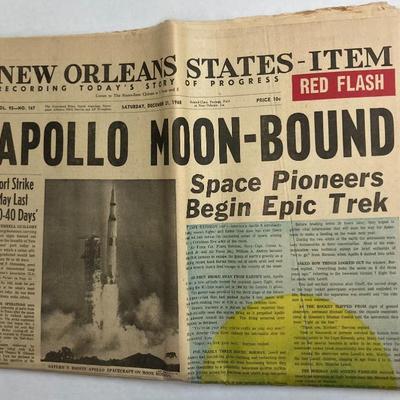 December 21, 1968 New Orleans States-Item Red Flash Edition Newspaper AAA2551 124.99